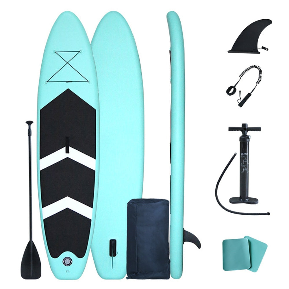 LinDo Inflatable Stand Up Paddle Board, Superb Maneuverability 10' Long 32" Wide 6" Thickness SUP with Premium Bag, Adjustable Paddle, Pump, Leash with Foot Rope