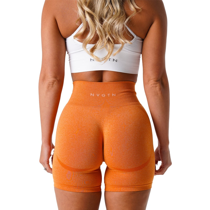 Womens Workout Shorts Seamless High Waisted Tummy Athletic Yoga Pants -  Grinding From 5AM